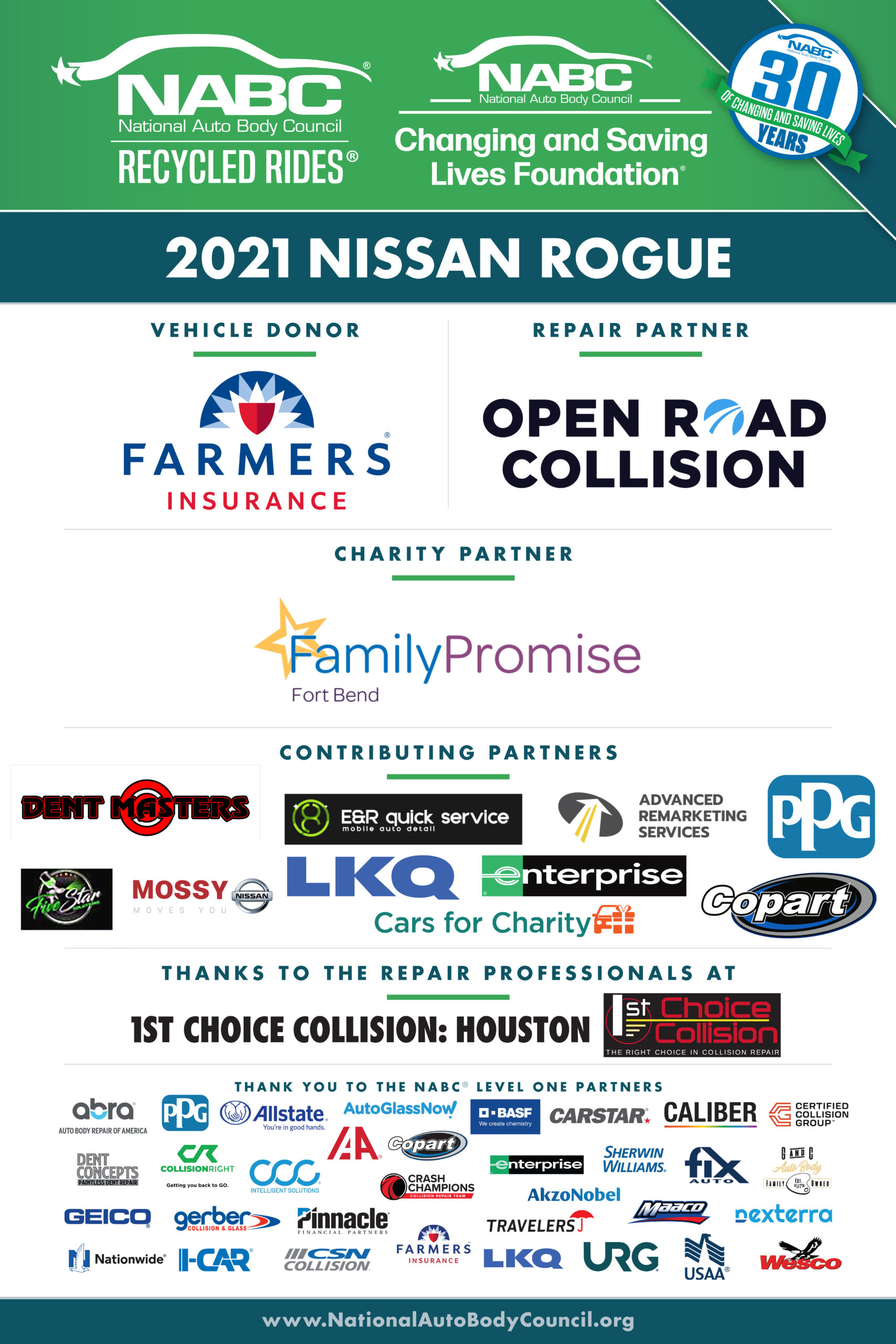 Read more about the article 2021 Nissan Rogue being donated by OpenRoad Collision/1st Choice Collision and Farmers Insurance to an incredibly deserving individual in need of transportation
